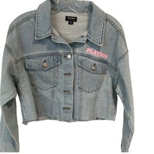 Playboy x PacSun jean jacket cropped in xs/s fits like a small